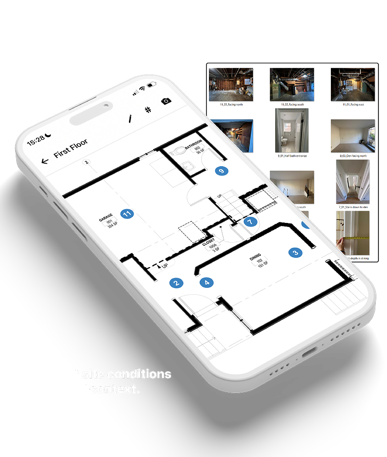 Dotmap mobile floor plan photo workflow